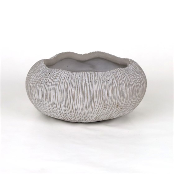 Cement posuda d18xh9cm siva/bijela