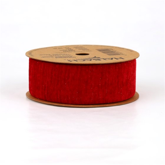 Traka chenile samt 40mm/10m t.crvena 65