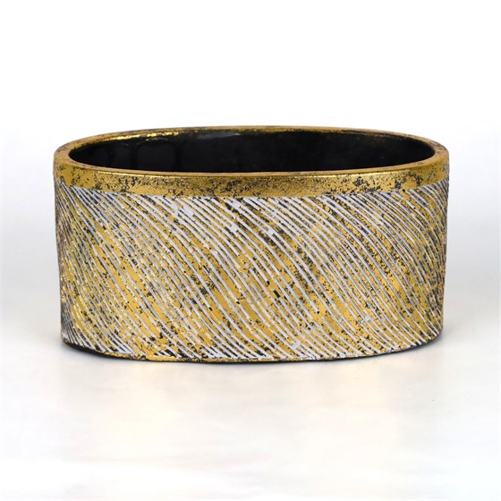 Cement posuda oval 19x10xh9,5cm zlatna