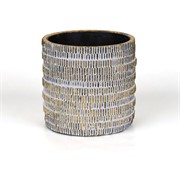 Cement posuda okrugla d16,5xh16cm bijela/zlatna