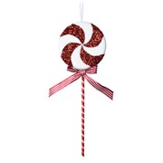 Holip s mašnicom h42cm d15x3cm bijela/crvena