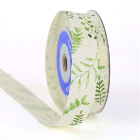 Traka Erbette 25mm/15m krem/zelena