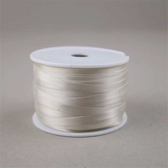 Traka saten 6mm/50m premium antique bijela 028