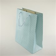 Vrećica 32x12cm h26cm deblji papir svj.plava s točkama