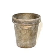 Metalna posuda 17x17xh19cm mat siva