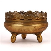 Metalna posuda na nožice d18cm h13cm zlatna