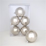 Plastične kuglice 8cm/6kom - srebrna S