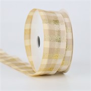 Traka tartan 38mm/18m krem/zlatna 70