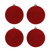Plastične kuglice 10cm/4kom flok- crvena