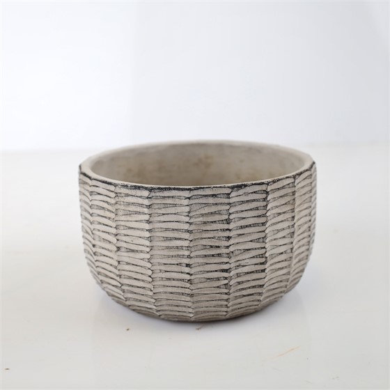 Cement posuda okrugla 17xh10cm siva