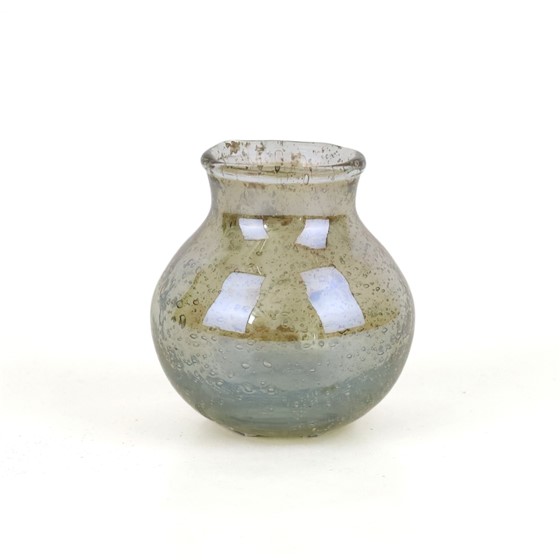 Staklo vaza amfora h8cm d7cm siva