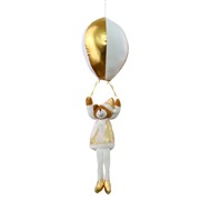 Balon s medvjedom 66cm zlatna/bijela