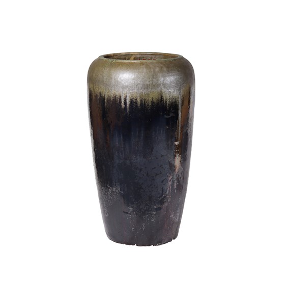 Keramička posuda glazirana h76 d42cm siva s preljevom