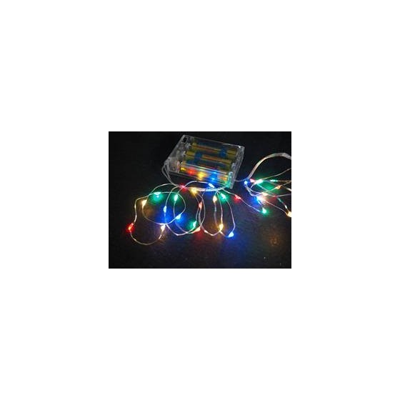 LED lampice niz bat./30L/1,5m multicolor 3xAA