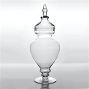 Staklo posuda na nogu s poklopcem h45d13cm