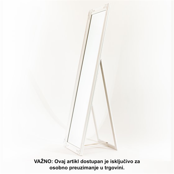 Ogledalo - 44x159 (35x150)cm na nogu četkano bijela