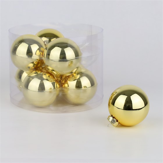 Staklene kuglice 8cm/8kom - zlatna S