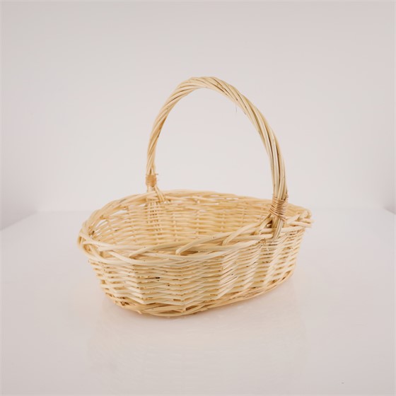 Košara oval 38x30/h12/10cm bijeljena