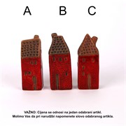 Figura kuća kamena h11cm 3ass crvena/smeđa
