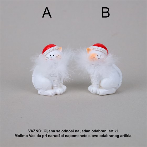 Figura mačka poly h8cm 2ass bijela/crvena