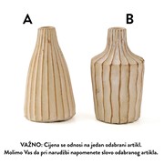Cement vaza rebrasta d9xh15,5cm 2ass krem/smeđa