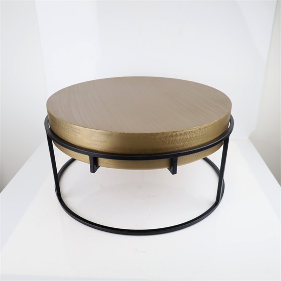 Stolić metalni 62,5xh31,5cm antik brončana/crna