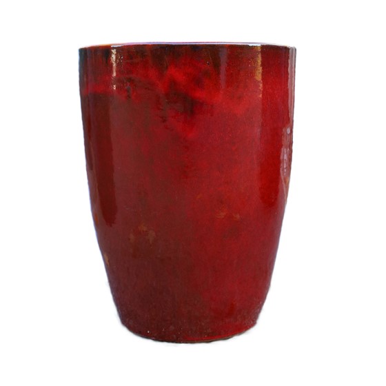 Keramička posuda glazirana h50 d40cm crvena