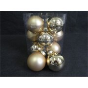 Staklene kuglice 6cm/12kom - zlatna S/M