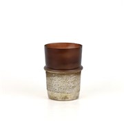 Staklo svijećnjak/vaza h14cm d10,5cm smeđa/zlatna