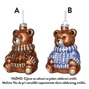 Staklene kuglice medo h11,1x8,3x7,3cm 2ass