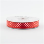 Traka saten na točke 16mm/25m crvena/bijela 250