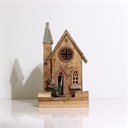 LED kuća 19,5x10 h33cm zlatni glitter krov