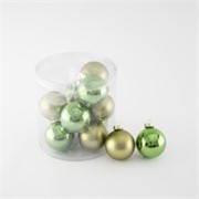 Staklene kuglice 6cm/12kom - citrin zelena S/M