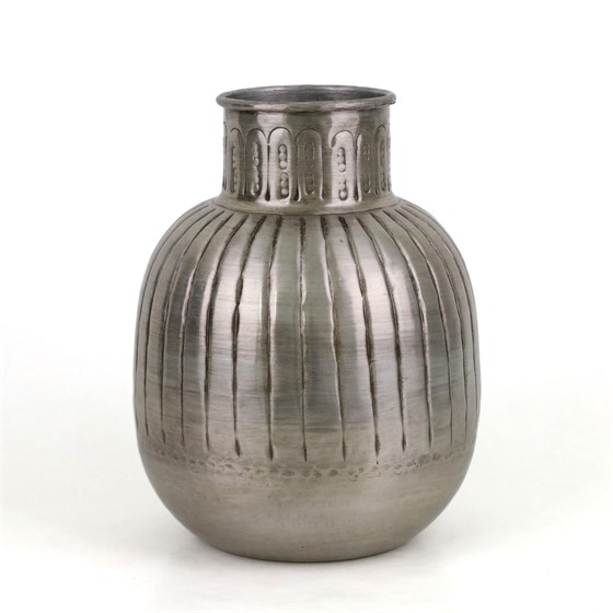Vaza metalna h26cm d20cm antik srebrna