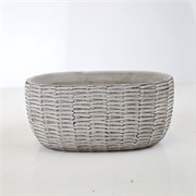 Cement posuda oval 23x13xh11cm bijela