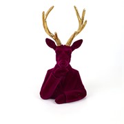 Jelen bista polirezin flokirana h30,5cm 15x13cm purpurna/zlatna