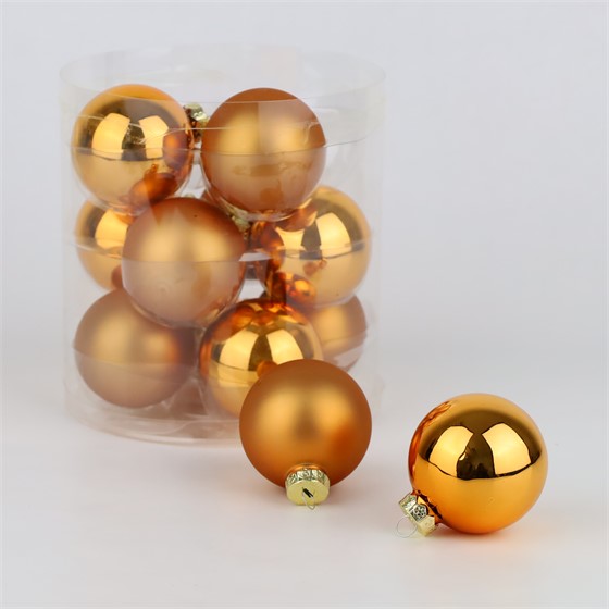 Staklene kuglice 6cm/12kom - old gold S/M