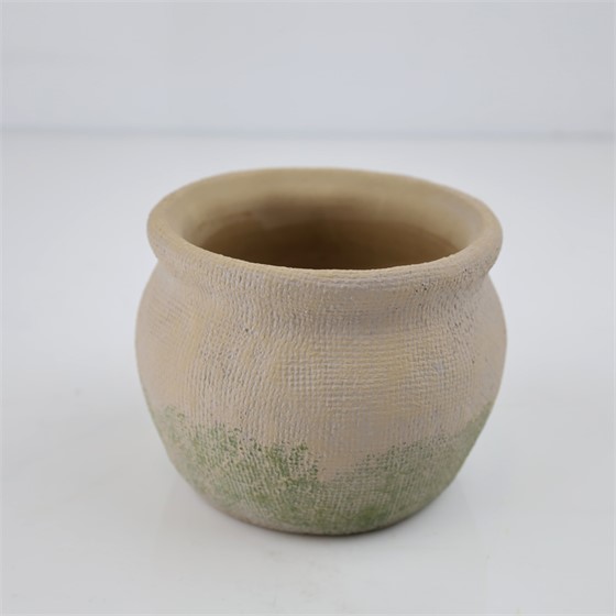 Cement posuda ćup 15xh11,5cm siva/zelena