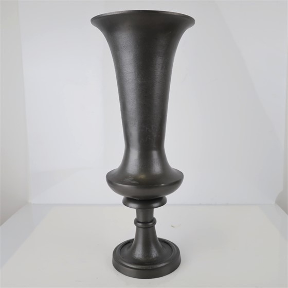 Vaza metalna 28xh81cm antik olovno siva