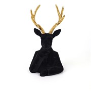 Jelen bista polirezin flokirana h30,5cm 14,5x13cm crna/zlatna