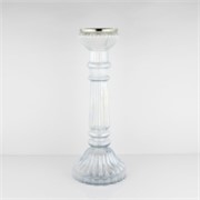 Svijećnjak staklo h48d18cm transparent bijeli