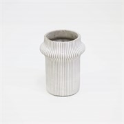 Cement vaza ribbed d16,5xh22cm bijela/siva