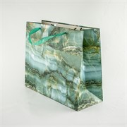 Vrećica 32x12cm h26cm deblji papir zelena/mramor