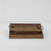 Drveni pladanj s ručkama h2cm 40x30cm natur