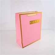 Vrećica 32x12cm h26cm 210gr Happy pink/ zlatna