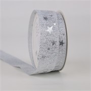 Traka lurex zvjezdice 35m/18m srebrna 211