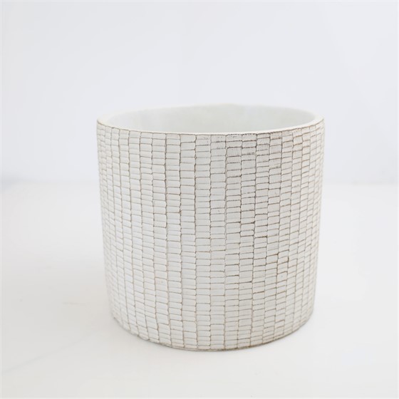 Cement posuda okrugla 20xh18cm bijela