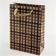 Vrećica 21x9cm h30cm deblji papir karirana