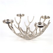 Svijećnjak metalni vijenac 52x52xh20cm srebrna