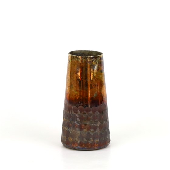 Staklo vaza bullet h15,5cm d8cm bakrena/smeđa